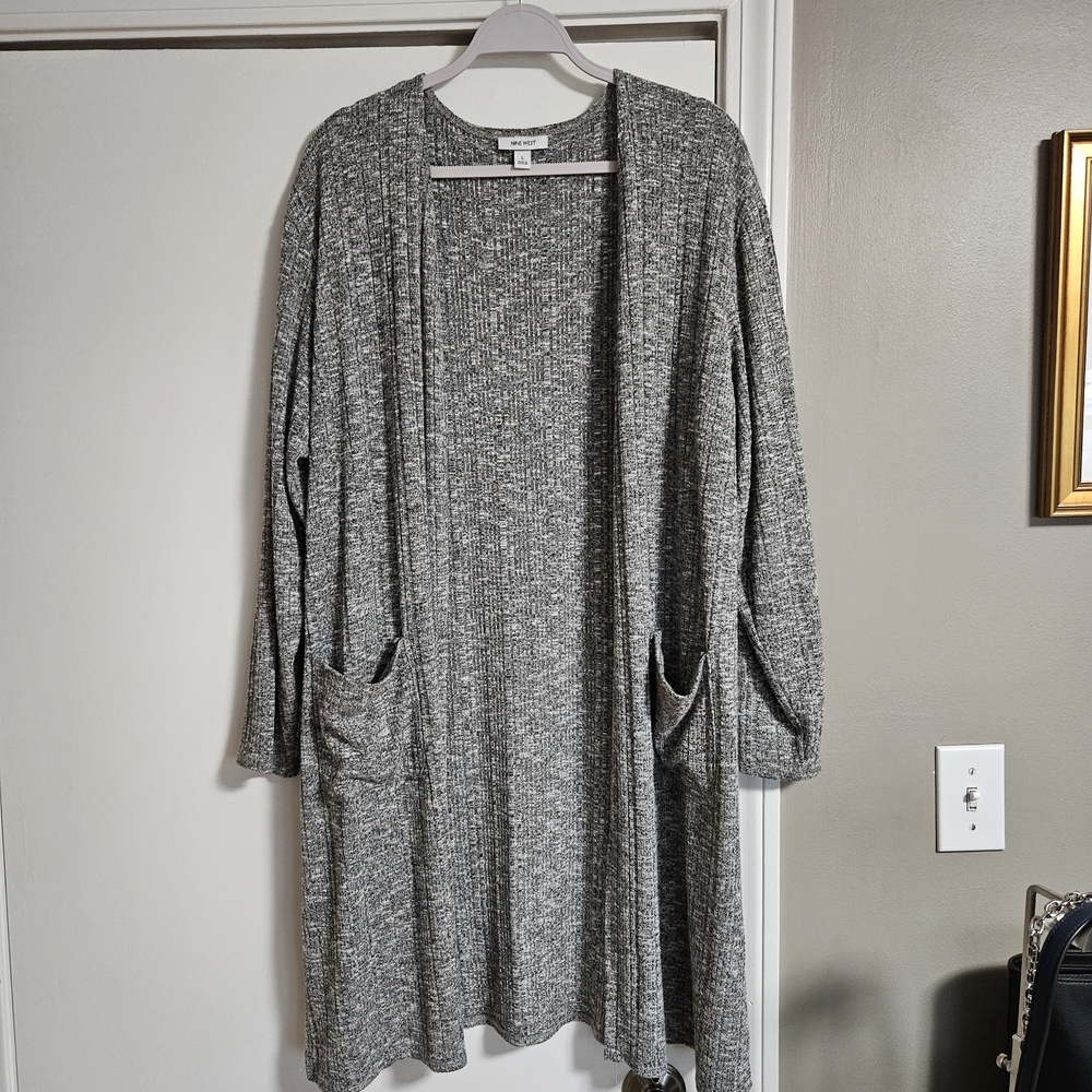 Nine West Women's Heather Gray Cardigan